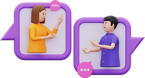 3d Conversation between Man and woman Illustration